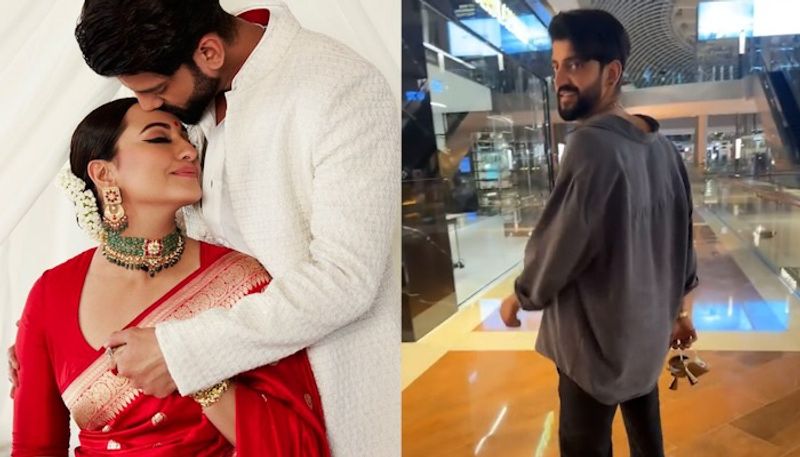 Sonakshi Sinha calls husband Zaheer Iqbal greenest flag as he carries her heels video goes viral watch gcw