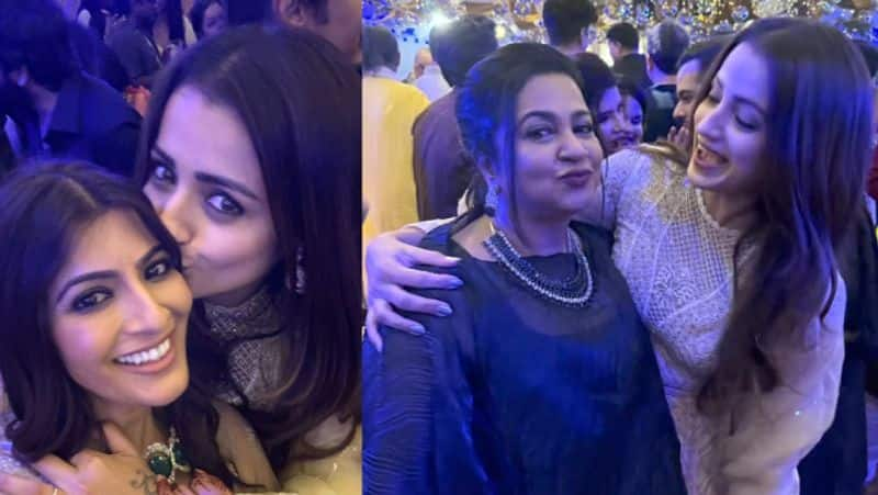 Trisha and Anitha Vijayakumar participated in Varalaxmi Sarathkumar sangeeth function gan