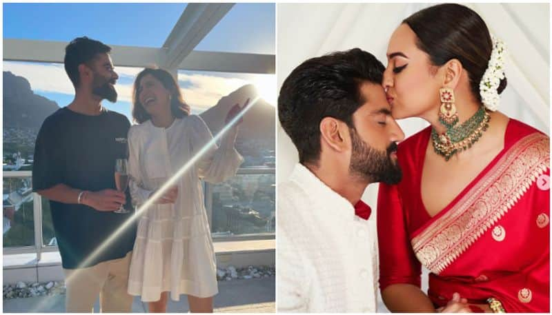 From Virat Kohli calling Anushka to Zaheer holding Sonakshi's heels; 5 Times celeb husbands were major goals RTM 