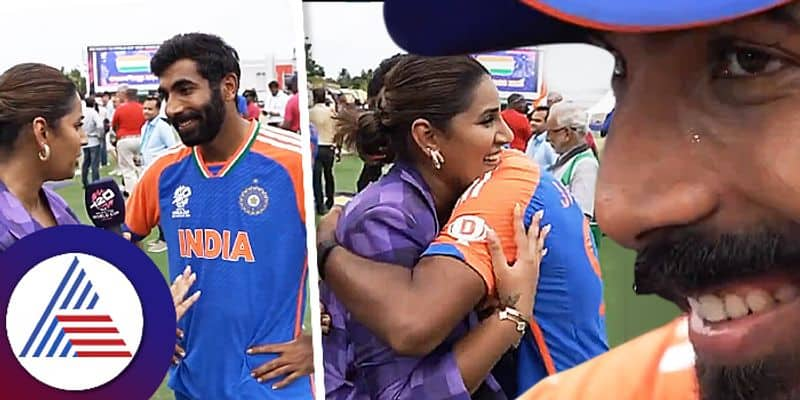 Who was the TV Anchor whom jasprit bumrah embraced after world cup match