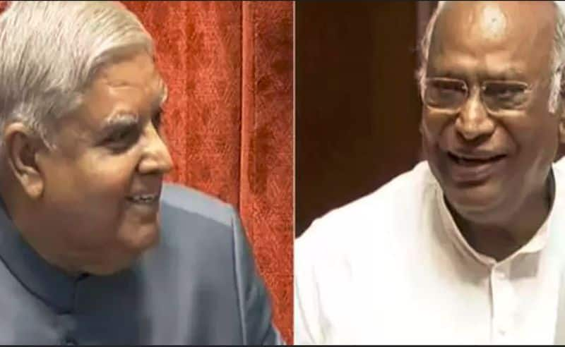 Talkwar Between Mallikarjun Kharge and Rajya Sabha Speaker  Jagdeep Dhankhar grg