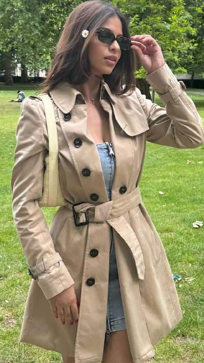 डेनिम के साथ ट्रेंच Coat