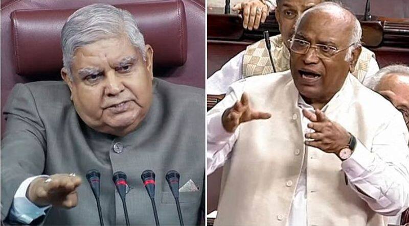 Kharge got angry with Speaker Jagdeep Dhankar after he said that LoP of rajya sabha Mallikarjuna Kharges place should be filled by Jairam Ramesh akb