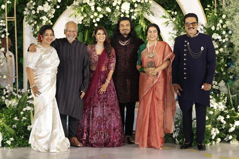 Cinema Celebrities at Sarathkumar daughter Varalaxmi Nicholai Sachdev grand Wedding reception photos gan