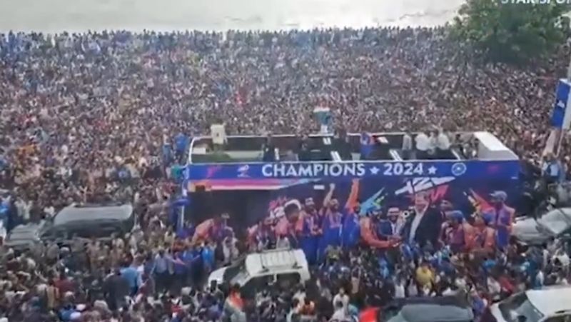 The T20 World Cup Victory Parade was scheduled for 5 pm, but the bus carrying the Indian team players got stuck in a crowd of fans and got delayed rsk