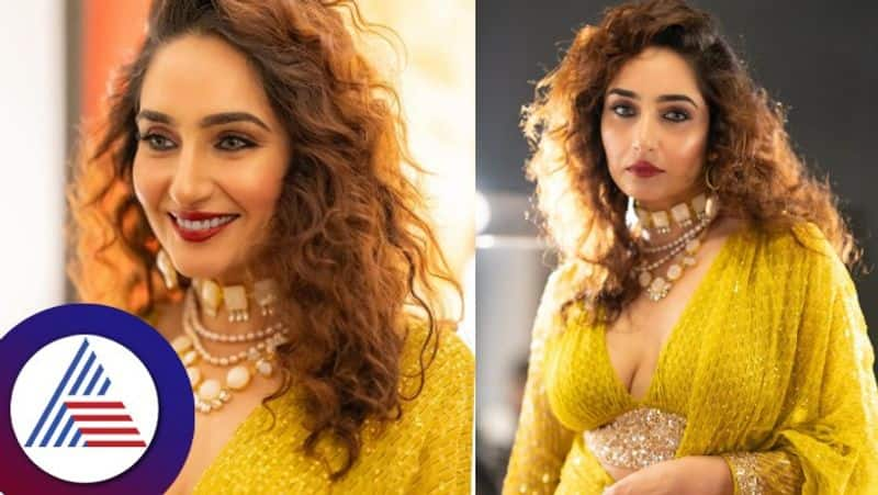 tuppada bedagi fame ragini dwivedi shines in yellow lehenga traditional outfit gvd