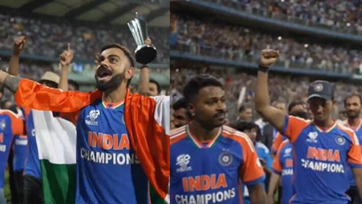 Indian crickters sung maa tujhe Salaam song in wankhede stadiu