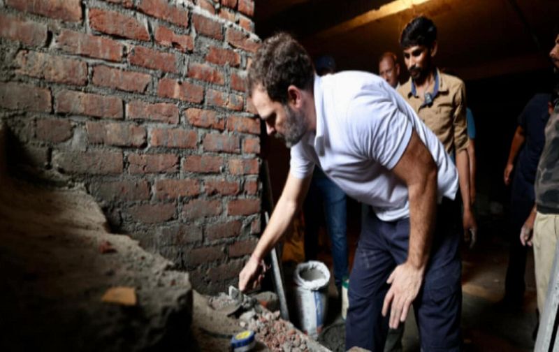 Rahul Gandhi meets labourers says lifes mission to ensure respect for workers gvd