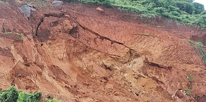 hill collapsed after large scale soil extraction for petrol pump