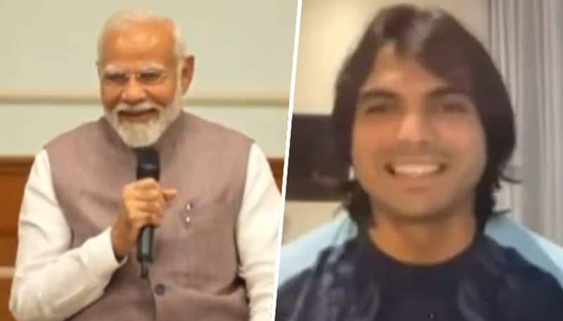 Tera churma abhi tak aaya nahi PM Modi to javelin star Neeraj Chopra in light-hearted interaction (WATCH) snt