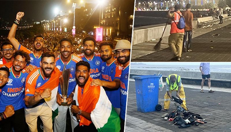 STAGGERING BMC collects over 11,500 kg waste from Marine Drive after India's T20 WC victory parade; see pics snt