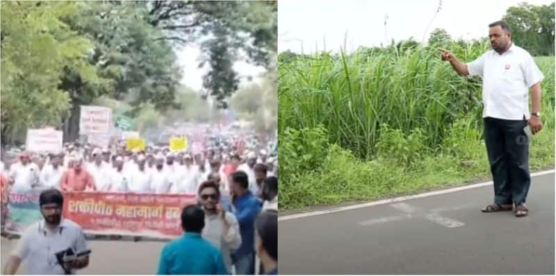 Protest against 800 km Shaktipeeth Expressway Construction Work Temporarily Stopped  