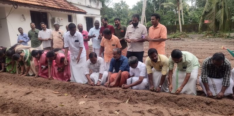 flower cultivation at minister p prasad's home for onam season