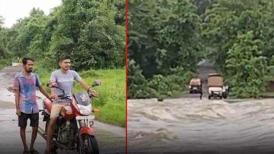 thane bridge under water