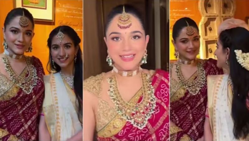 Radhika Merchant elder sister anjali merchant stole show in anant ambani marriage function with golden dress ans