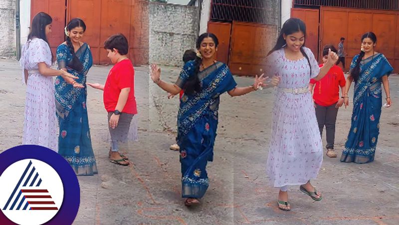 Bhagyalakshmi Serial Bhagya played Kuntebille with her children Tanvi and Gunda suc