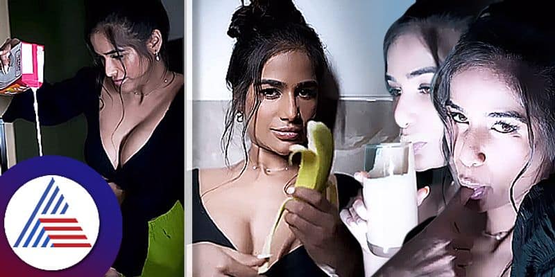 Actress Poonam Pandey Share banana juice recipes with hot avatar video goes viral ckm