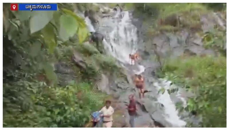 Mudigere Charmadi Falls tourists cloths taken by police nbn