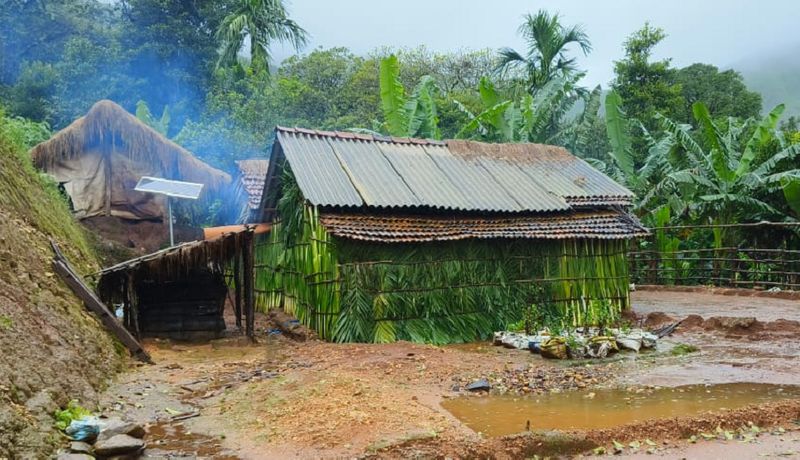 For 4 families of Jedikonda village in Chikkamagaluru a hut made of cattail leaves is the only support gvd