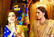 anant ambani shiva shakti puja nita ambani wore  gold blouse lehenga shloka mehta masaba collection saree kxa