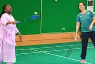 WATCH Video: President Droupadi Murmu Engages in Badminton Match with Saina Nehwal NTI