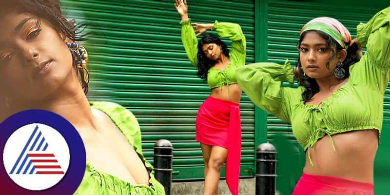 Bhoomi Shetty look hot in neon crop top and skirt bold look getting social media comments pav