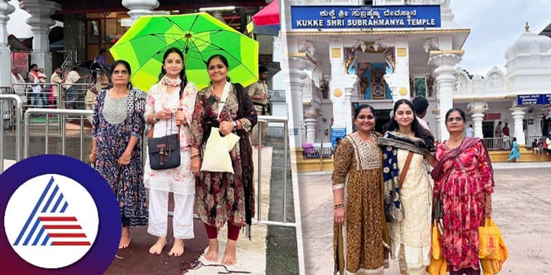 Actress Rajini visits Dharmasthala and Subramanya with family pav