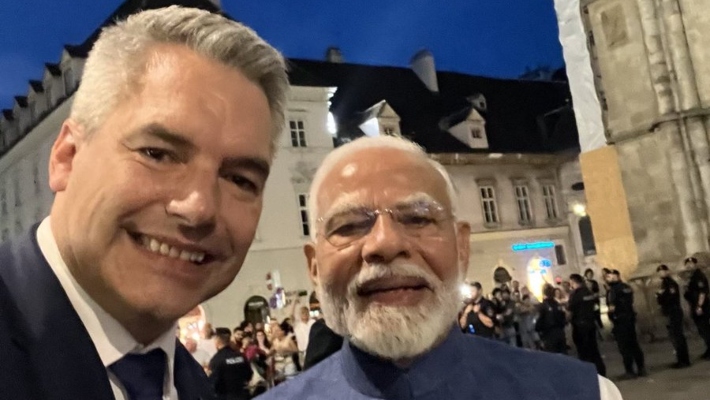 Pm Modi Austria Visit Austrian Chancellor Karl Nehammer's twitter post with modi gets highest retweets Rya