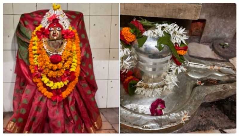 In this temple the devotees offer slippers and mirrors to the goddess 