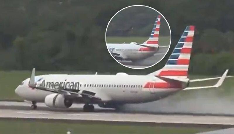 Florida American Airlines flight with 174 passengers onboard loses tyre during takeoff, catches fire (WATCH) snt