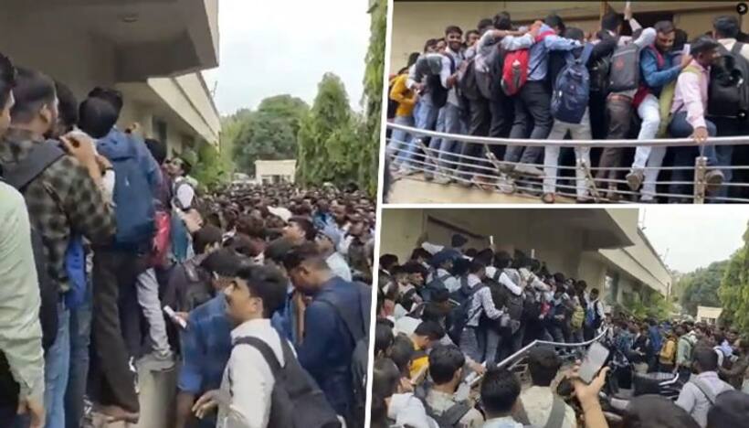 Gujarat: Stampede like situation during walk in interview at Ankleshwar hotel, video goes viral (WATCH)