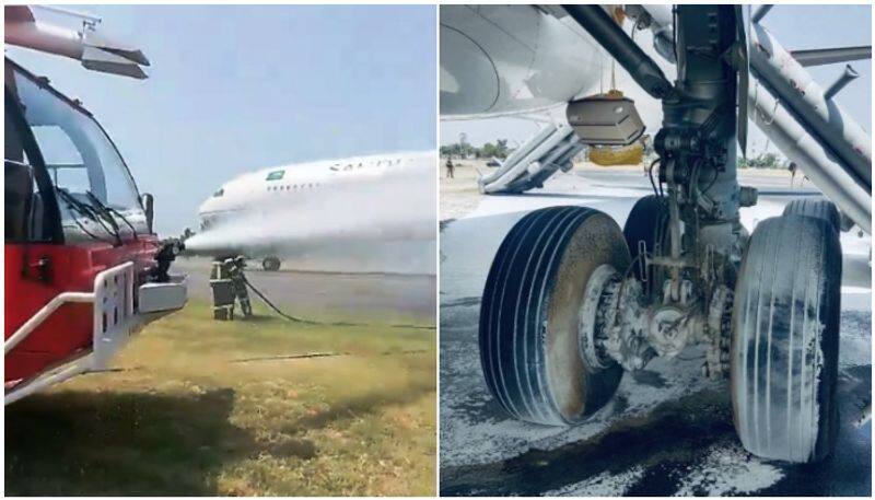 Saudi flight catches fire during landing in Peshawar