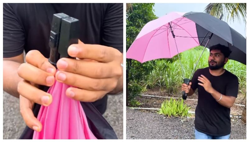 Video of a young man making a special couple umbrella for couples goes viral 