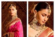 Alia Bhatt wore a pink saree at Anant Ambanis wedding