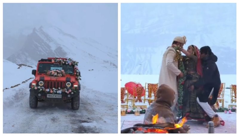 social media react on viral video of a wedding at minus 25 degrees at an altitude of 12500 feet