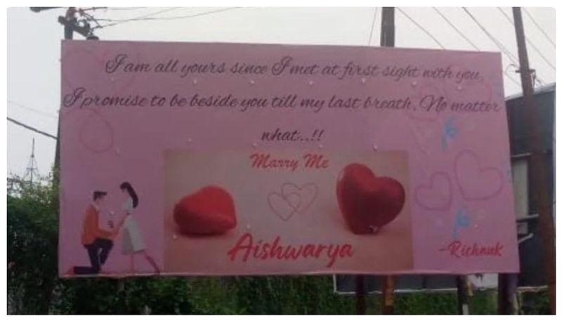 marry me Aishwarya UPs Billboards love proposal goes viral