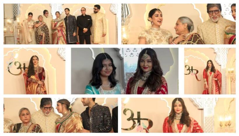 WATCH- Aishwarya Rai skips posing with Bachchans; hugs Rekha as she arrived with Aaradhya at Ambani wedding