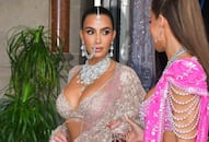  Anant Radhika Shubh Aashirwad ceremony Kim Kardashian Khloe Kardashian lehenga look