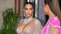  Anant Radhika Shubh Aashirwad ceremony Kim Kardashian Khloe Kardashian lehenga look