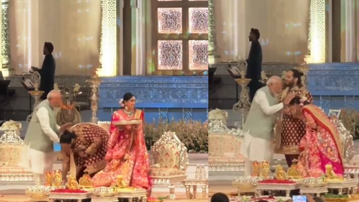 PM modi blessings to anant ambani