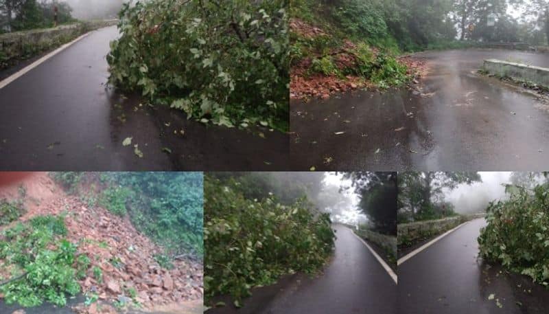 Karnataka rains Hill collapse threatens road closure at Agumbe ghat in Shivamogga traffic diverted vkp