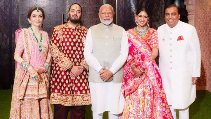 Anant ambani radhika merchant with PM Modi