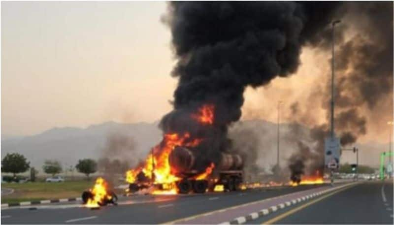 one died after massive fire breaks out  in truck tanker crash