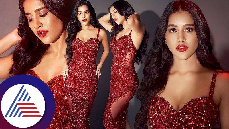 actress nabha natesh looks Oh so hot In red transparent gown dress see her pics gvd