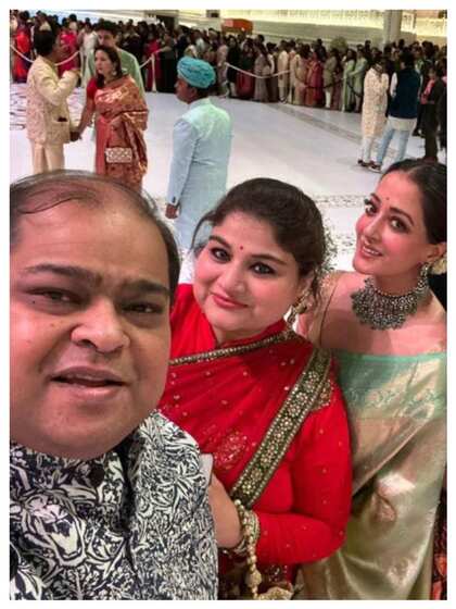 Srinjoy Basu with wife and Raima Sen
