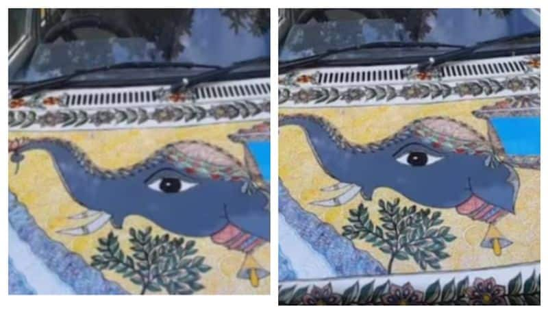 Mithila or Madhubani painted car viral from Bihar