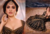 anant ambani radhika merchant wedding Tamannaah Bhatia glamourous black golden lehenga BHADRA NALIKA cost 