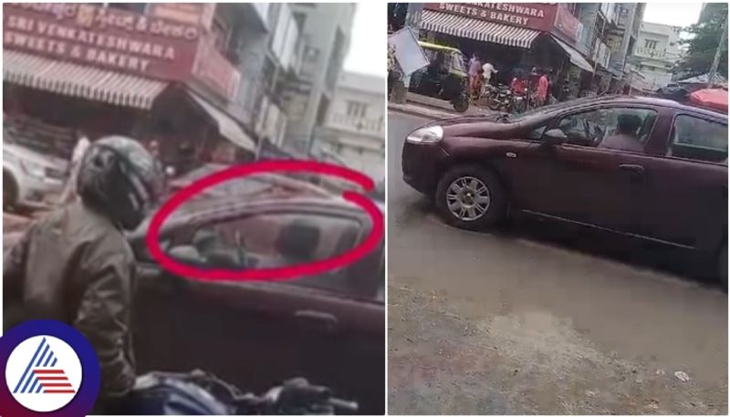 Bengaluru Shameless couple kissing inside car in middle of the nelamangala road sat