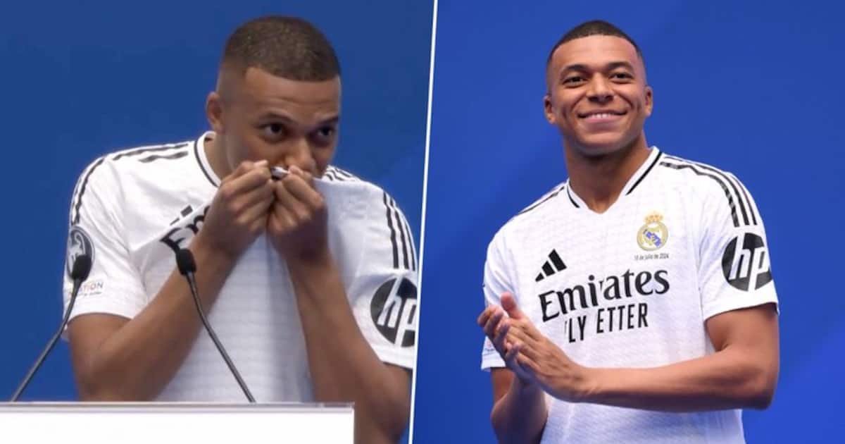 Kylian Mbappe screams iconic 'uno, dos, tres, Hala Madrid' during Real