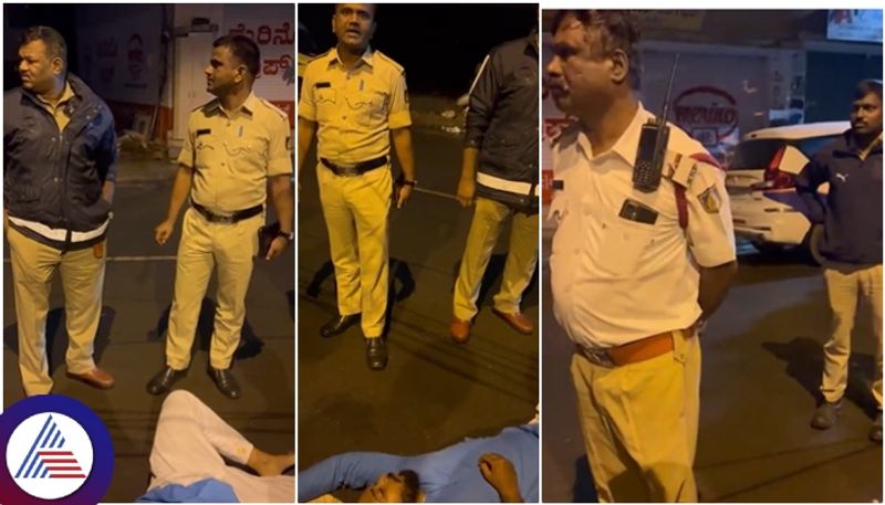 Bengaluru police without humanity not shifted to hospital Accident injured man sat